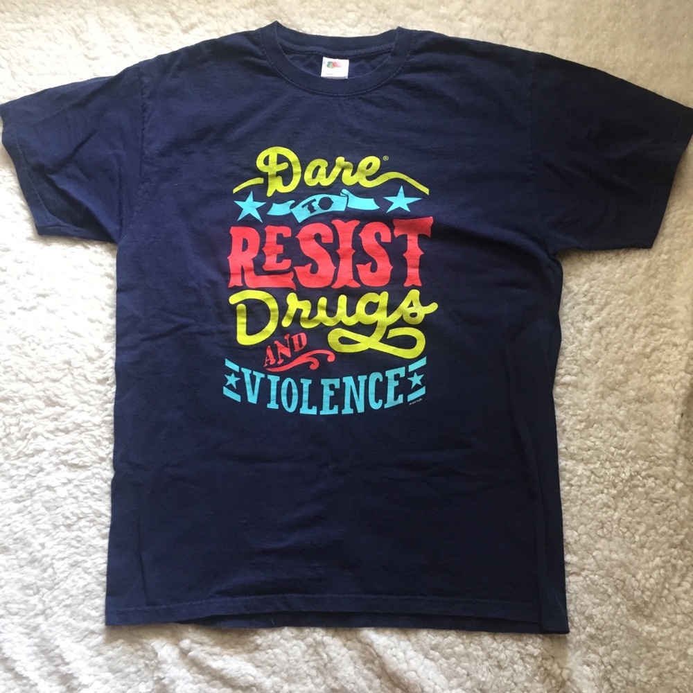 Vintage rainbow colorful Dare t shirt